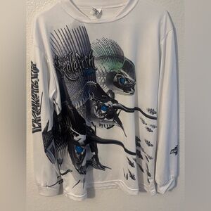 Bigfish Skelefish Offshore long sleeve performance fishing shirt Boating White L